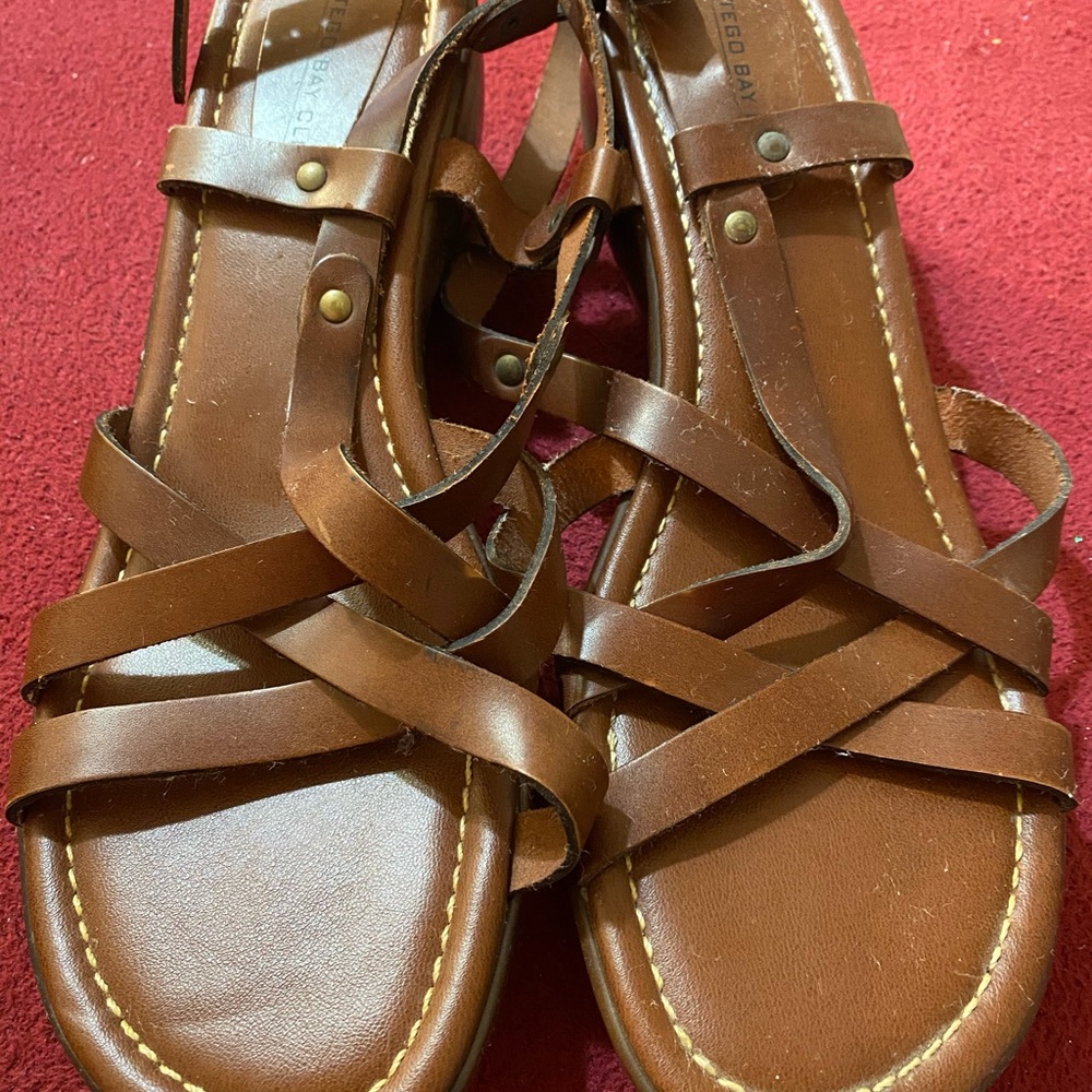 Leather sandals wedges